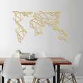 Decoratiune de perete, World Map Metal Decor 4, Metal, Dimensiune: 140 x 80 cm, Auriu