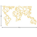 Decoratiune de perete, World Map Metal Decor 4, Metal, Dimensiune: 140 x 80 cm, Auriu