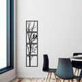 Decoratiune de perete, Tree And Birds B, Metal, 44 x 44 cm, 4 piese, Negru