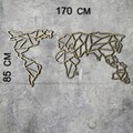 Decoratiune de perete, World Map XL, Metal, Dimensiune: 85 x 170 cm, Auriu