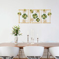 Decoratiune de perete, Huayin, Metal, 50 x 70 x 5 cm, 3 piese, Verde