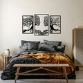 Decoratiune de perete, Tree Love, Metal, 50 x 76 cm, 3 piese, Negru