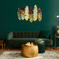 Decoratiune de perete, Leaves v11, Metal, Dimensiune: 107 x 88 cm, Multicolor