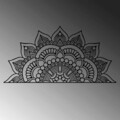 Decoratiune de perete, Mandala 3, Metal, Dimensiune: 153 x 78 cm, Negru