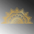 Decoratiune de perete, Mandala 3, Metal, Dimensiune: 153 x 78 cm, Auriu