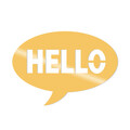 Decoratiune de perete, Hello Metal Decor, Metal, Dimensiune: 49 x 35 cm, Auriu