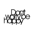 Decoratiune de perete, Dont Worry Be Happy, Metal, Dimensiune: 50 x 30 cm, Negru