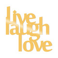 Decoratiune de perete, Lıve Laugh Love Metal Decor, Metal, Dimensiune: 50 x 50 cm, Auriu