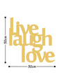 Decoratiune de perete, Lıve Laugh Love Metal Decor, Metal, Dimensiune: 50 x 50 cm, Auriu