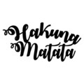 Decoratiune de perete, Hakuna Matata, Metal, 70 x 35 cm, Negru