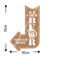 Decoratiune de perete, Ice Cold Beer, Metal, Dimensiune: 45 x 70 cm, Cupru