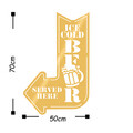 Decoratiune de perete, Ice Cold Beer, Metal, Dimensiune: 45 x 70 cm, Auriu