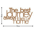 Decoratiune de perete, The Best Lourney Always, Metal, 70 x 40 cm, Cupru