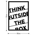 Decoratiune de perete, Think Outside The Box, Metal, 50 x 70 cm, Negru