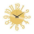 Ceas de perete, Metal Wall Clock 14, Metal, Dimensiune: 48 x 48 cm, Auriu