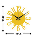 Ceas de perete, Metal Wall Clock 14, Metal, Dimensiune: 48 x 48 cm, Auriu