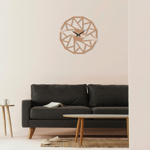 Ceas de perete, Metal Wall Clock 18, Metal, Dimensiune: 48 x 48 cm, Cupru