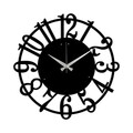 Ceas de perete, Metal Wall Clock 15, Metal, Dimensiune: 48 x 48 cm, Negru