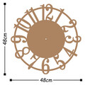 Ceas de perete, Metal Wall Clock 15, Metal, Dimensiune: 48 x 48 cm, Cupru