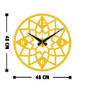 Ceas de perete, Metal Wall Clock 19, Metal, Dimensiune: 48 x 48 cm, Auriu