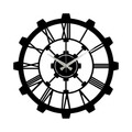 Ceas de perete, Metal Wall Clock 16, Metal, Dimensiune: 48 x 48 cm, Negru