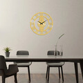 Ceas de perete, Metal Wall Clock 3, Metal, Dimensiune: 48 x 48 cm, Auriu
