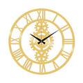 Ceas de perete, Metal Wall Clock 3, Metal, Dimensiune: 48 x 48 cm, Auriu
