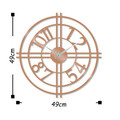 Ceas de perete, Metal Wall Clock 33, Metal, Dimensiune: 49 x 49 cm, Cupru