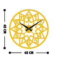 Ceas de perete, Metal Wall Clock 20, Metal, Dimensiune: 48 x 48 cm, Auriu