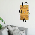 Ceas de perete, Wooden Clock 2, Lemn/metal, Dimensiune: 41 x 3 x 74 cm, Nuc / Negru