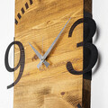 Ceas de perete, Wooden Clock 2, Lemn/metal, Dimensiune: 41 x 3 x 74 cm, Nuc / Negru