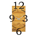 Ceas de perete, Wooden Clock 2, Lemn/metal, Dimensiune: 41 x 3 x 74 cm, Nuc / Negru