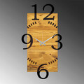 Ceas de perete, Wooden Clock 2, Lemn/metal, Dimensiune: 41 x 3 x 74 cm, Nuc / Negru