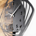 Ceas de perete, Wooden Clock 4, Lemn/metal, Dimensiune: 57 x 3 x 58 cm, Nuc / Negru