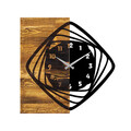 Ceas de perete, Wooden Clock 4, Lemn/metal, Dimensiune: 57 x 3 x 58 cm, Nuc / Negru