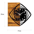 Ceas de perete, Wooden Clock 4, Lemn/metal, Dimensiune: 57 x 3 x 58 cm, Nuc / Negru