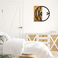 Ceas de perete, Wooden Clock 24, Lemn/metal, Dimensiune: 58 x 3 x 58 cm, Nuc / Negru