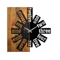 Ceas de perete, Wooden Clock 40, Lemn/metal, Dimensiune: 56 x 3 x 58 cm, Nuc deschis / Negru