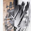 Ceas de perete, Wooden Clock 33, Lemn/metal, Dimensiune: 60 x 3 x 58 cm, Nuc / Negru