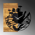 Ceas de perete, Wooden Clock 33, Lemn/metal, Dimensiune: 60 x 3 x 58 cm, Nuc / Negru