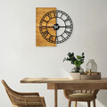 Ceas de perete, Wooden Clock 10, Lemn/metal, Dimensiune: 55 x 3 x 58 cm, Nuc / Negru