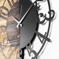 Ceas de perete, Wooden Clock 1, Lemn/metal, Dimensiune: 58 x 3 x 58 cm, Nuc / Negru