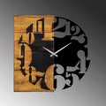 Ceas de perete, Wooden Clock 3, Lemn/metal, Dimensiune: 58 x 3 x 58 cm, Nuc / Negru