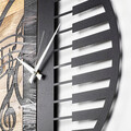 Ceas de perete, Wooden Clock 11, Lemn/metal, Dimensiune: 58 x 3 x 58 cm, Nuc / Negru