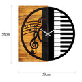 Ceas de perete, Wooden Clock 11, Lemn/metal, Dimensiune: 58 x 3 x 58 cm, Nuc / Negru