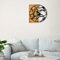 Ceas de perete, Wooden Clock 35, Lemn/metal, Dimensiune: 58 x 3 x 58 cm, Nuc / Negru
