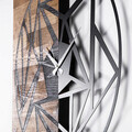 Ceas de perete, Wooden Clock 36, Lemn/metal, Dimensiune: 60 x 3 x 58 cm, Nuc / Negru