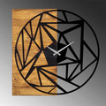 Ceas de perete, Wooden Clock 36, Lemn/metal, Dimensiune: 60 x 3 x 58 cm, Nuc / Negru