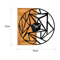 Ceas de perete, Wooden Clock 36, Lemn/metal, Dimensiune: 60 x 3 x 58 cm, Nuc / Negru