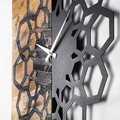 Ceas de perete, Wooden Clock 30, Lemn/metal, Dimensiune: 58 x 3 x 58 cm, Nuc / Negru
